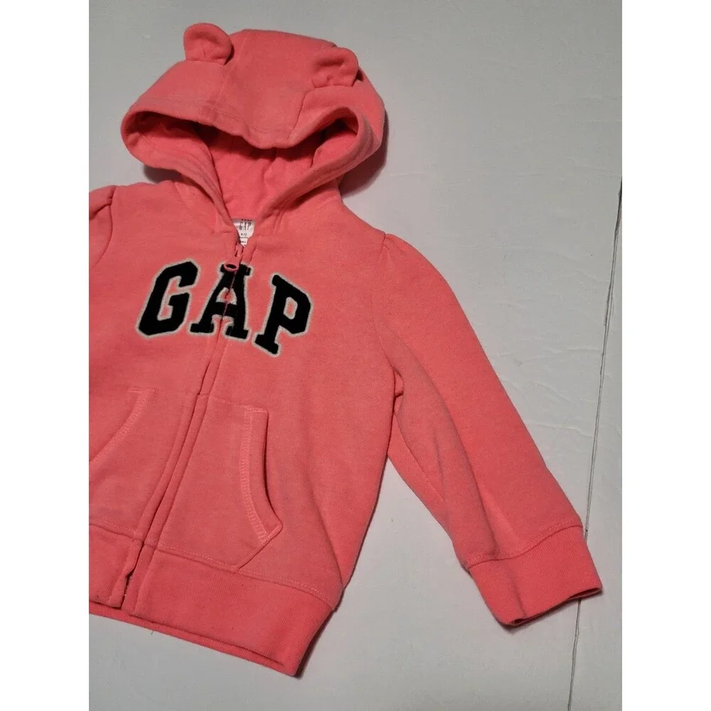 (#L5) Baby Gap fleece Orange Full zip jacket 6-12m